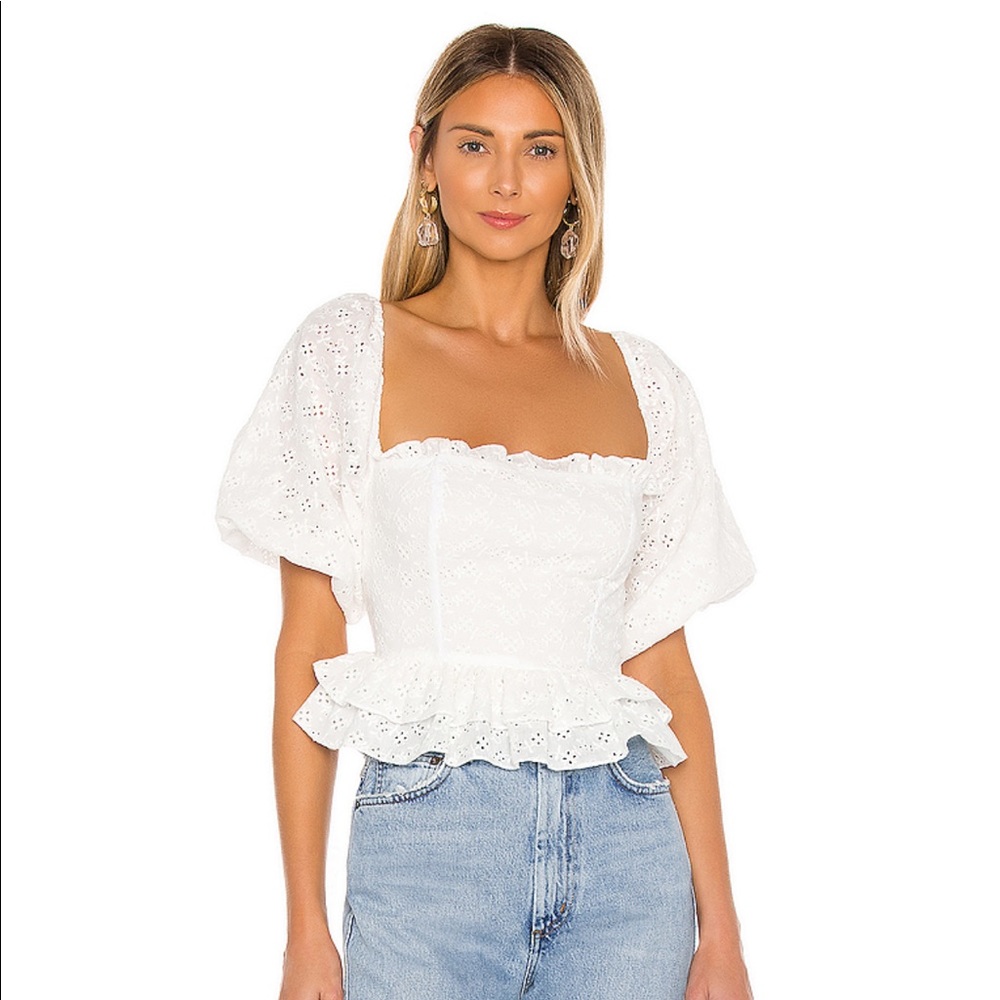Vivienne Blouse in White NWOT XS